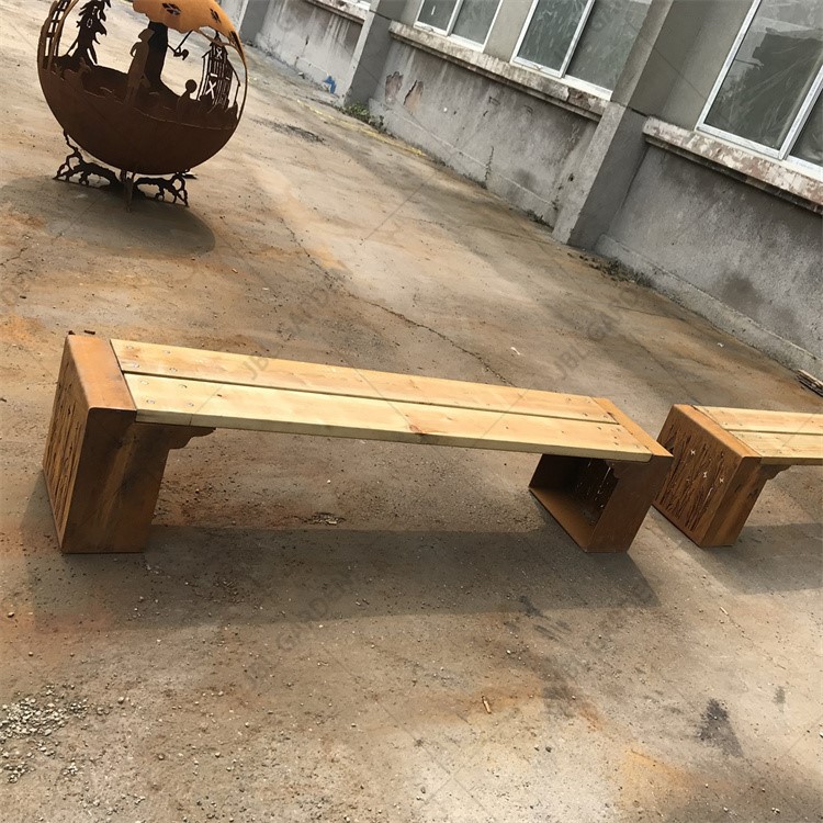 Outdoor corten bench 4