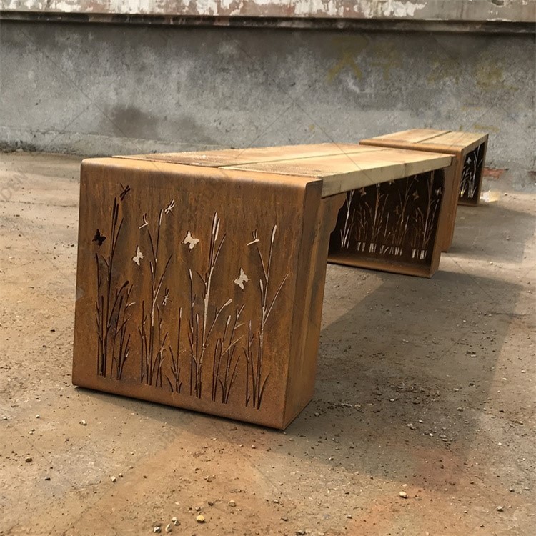 Outdoor corten bench 1