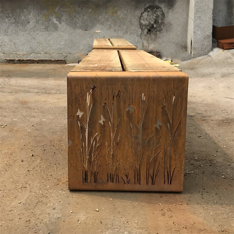 Outdoor corten bench 2
