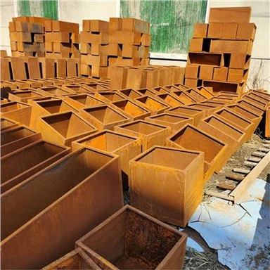 Penanam Keluli Corten Segi Empat Luar Moden