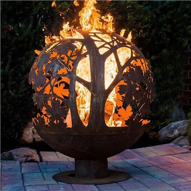Firepit Sfera Karat Keluli Potongan Tangan