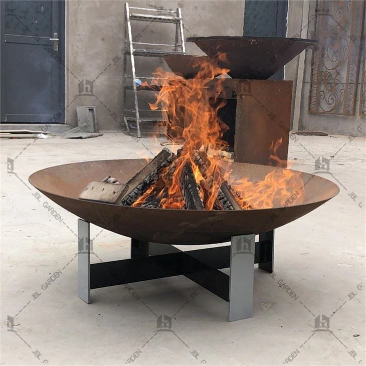 Corten Steel Sphere Outdoor Patio Firepit