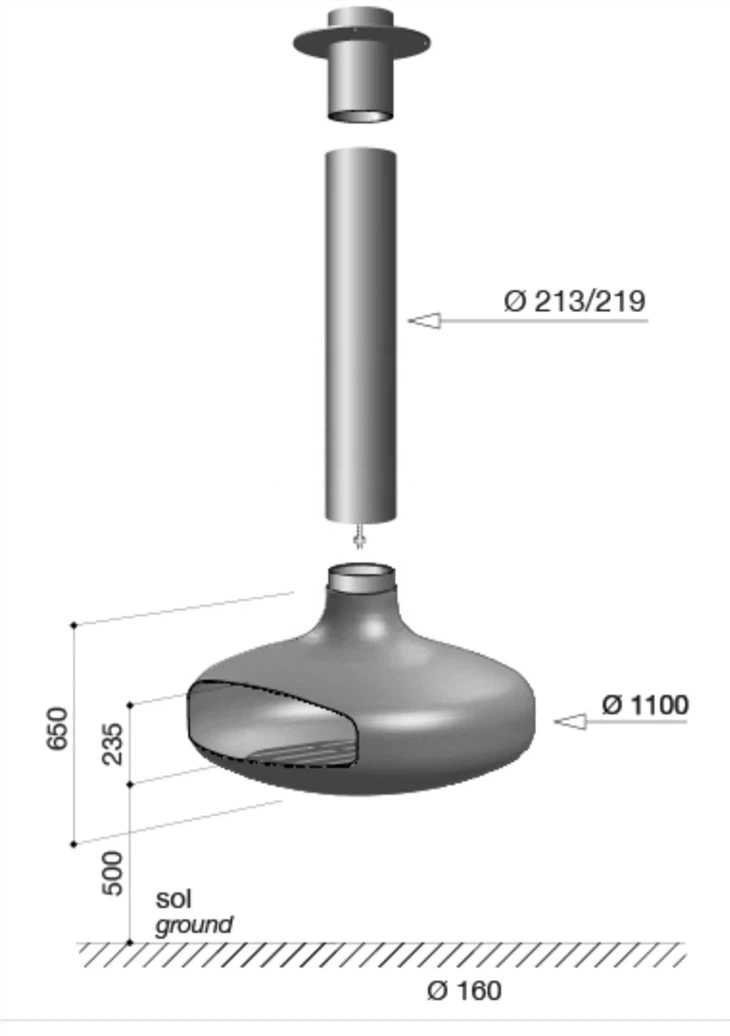 OEM/ODM Suspended Fireplace