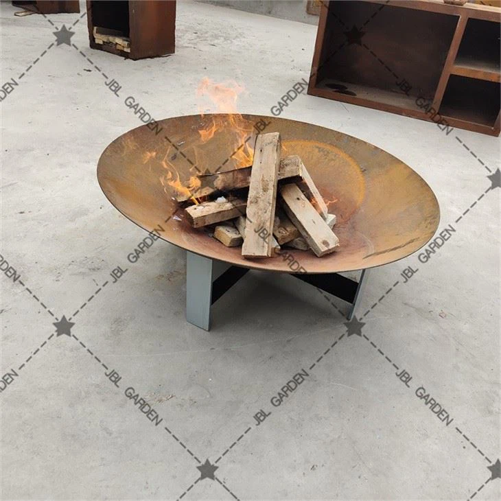 Outdoor Rust & Stainless Steel Fire Pit