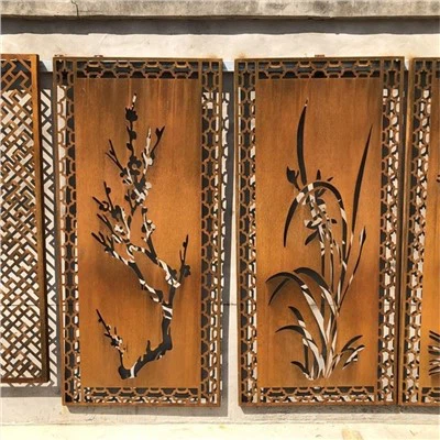 Laser Cut Garden Metal Rusty Privasi Seni Skrin Logam