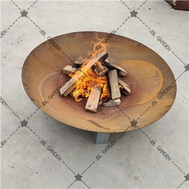 Mangkuk Corten Steel Fire Pit Terbakar