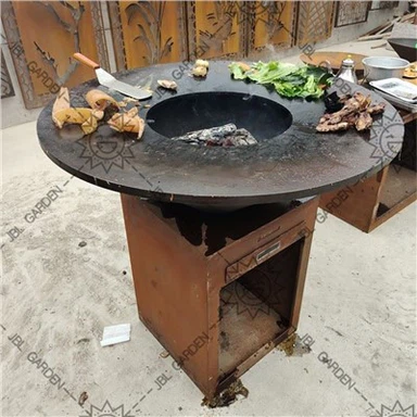 Meja Corten Steel Fire Pit BBQ