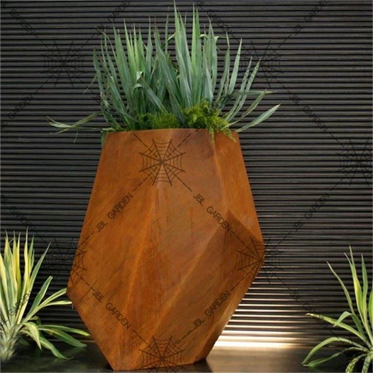 Wood And Metal Outdoor Planter