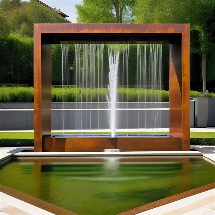 Artistic Weathering Steel Waterfall
