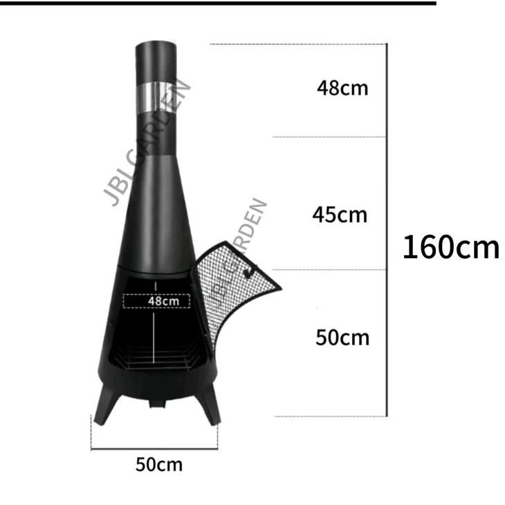 Black Steel Barbeque For Camping