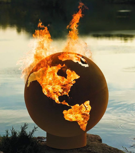 Corten Steel Spherical Fire Ball factory