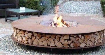 Fire Pit With Wood Storage