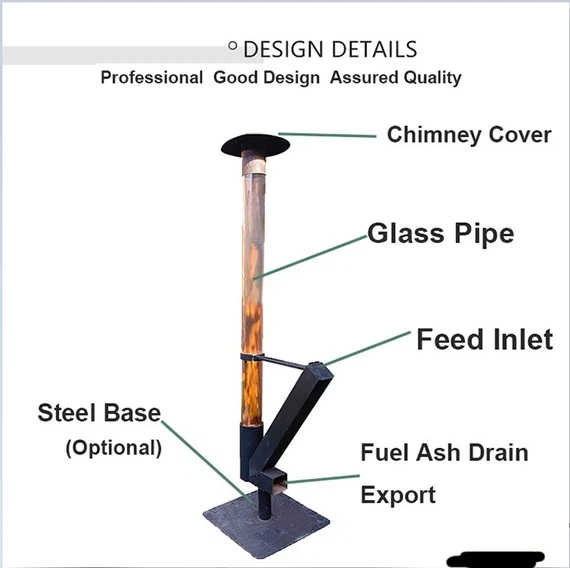 pellet rocket stove with glass tube pellet rocket stove with glass tube