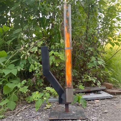 Pellet Rocket Stove With Glass Tube: Outdoor Heating